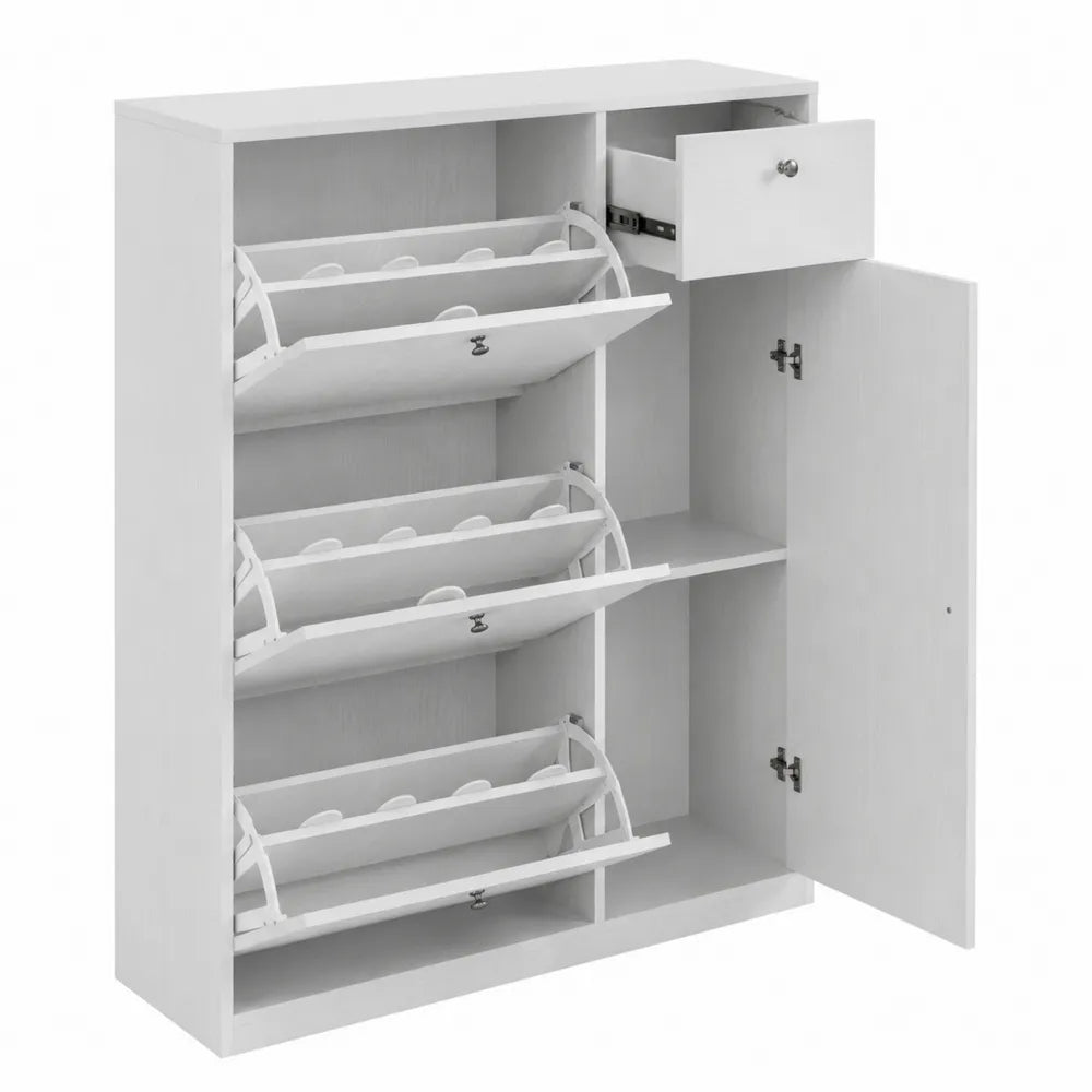 Scarpiera in MDF Bianco con Casse