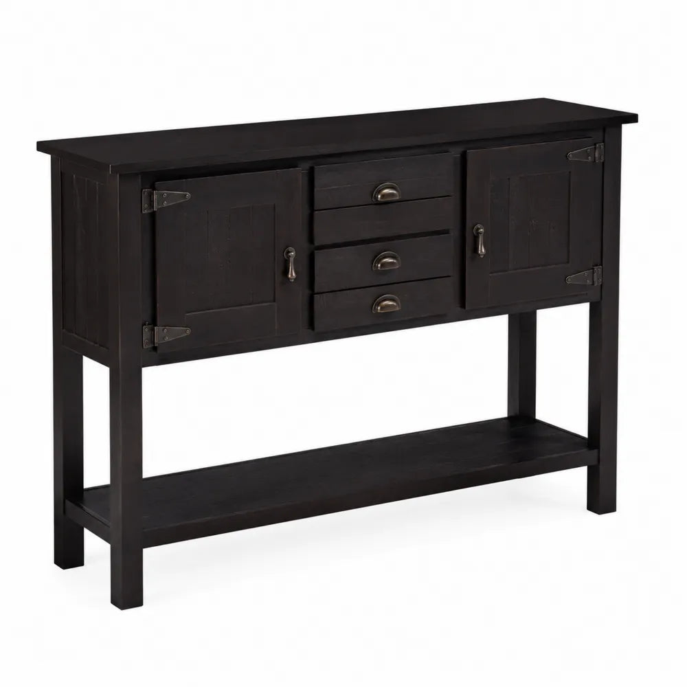 Consolle in Legno Nero con Ante