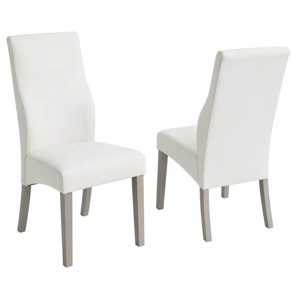 Set di 2 Sedie in Similpelle Bianca con Gamb