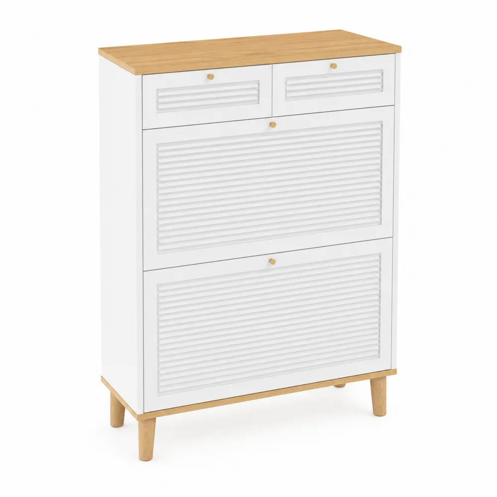 Mobiletto portascarpe in legno bianco