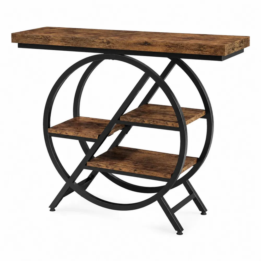 Consolle in legno composito e metallo con sc